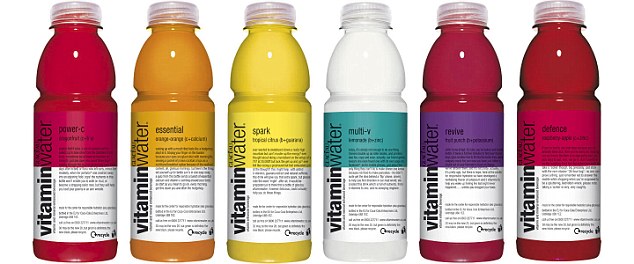 Vitamin Water is promoted for its health benefits, but drinks contain four teaspoons of sugar per 330ml