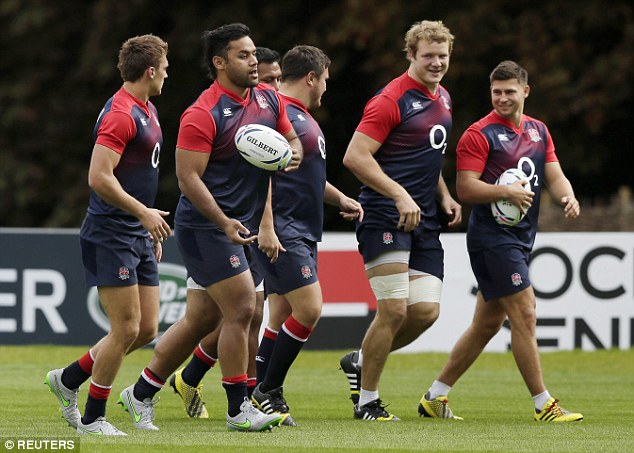 England players train at their Pennyhill Park base in preparation for Saturday