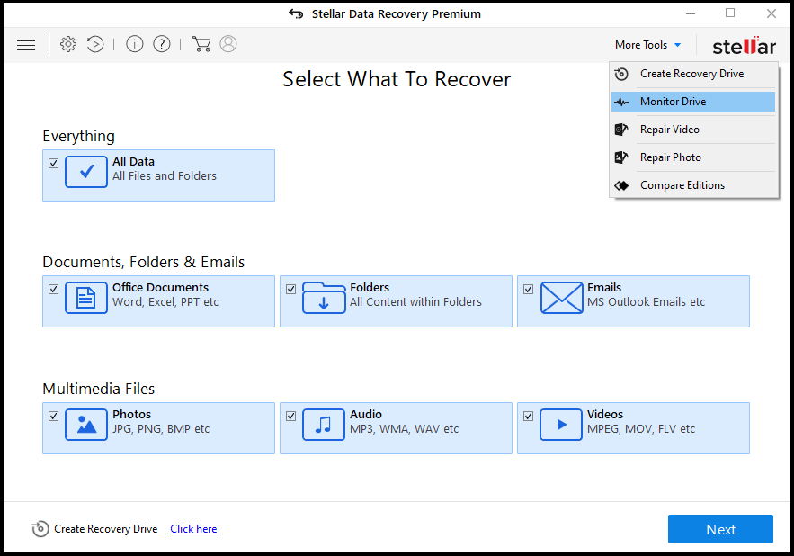 Stellar data recovery premium